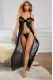 Women's Spaghetti Straps Off Shoulder Night Gown with Thong