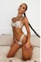 Women's White Lace See-through Sheer Patch Lingerie Set