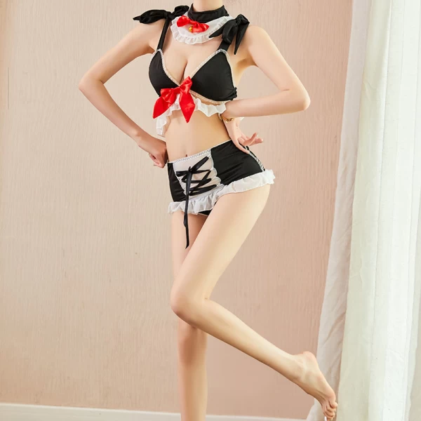 Maid Cosplay Costume V-neck Lingerie Set