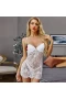 V-neck Sexy See Through Lace Edge Lingerie White