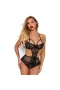 Women's Sexy Floral Lace Mesh Sheer Teddy Bodysuit Lingerie One Piece